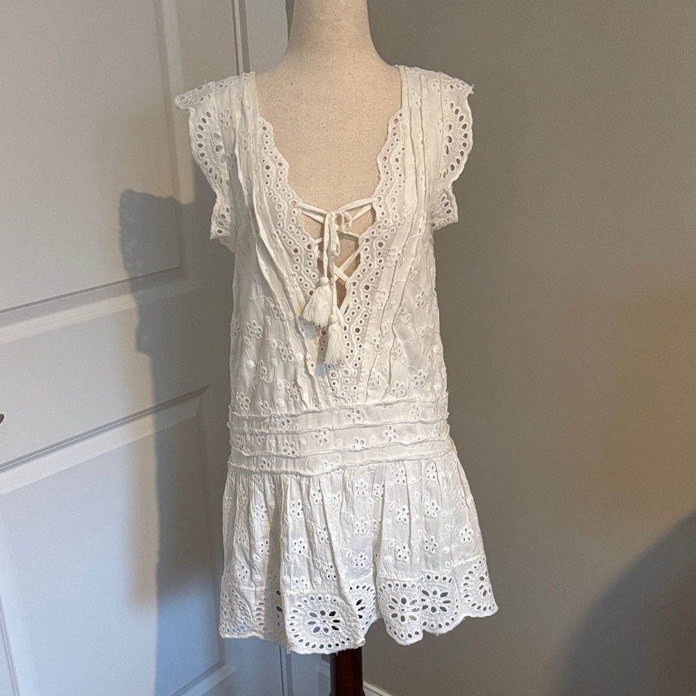 White Eyelet Beach Coverup Dress